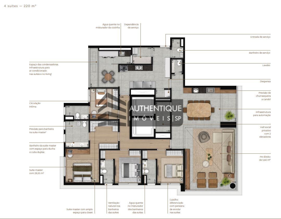 Apartamento à venda com 4 quartos, 220m² - Foto 30