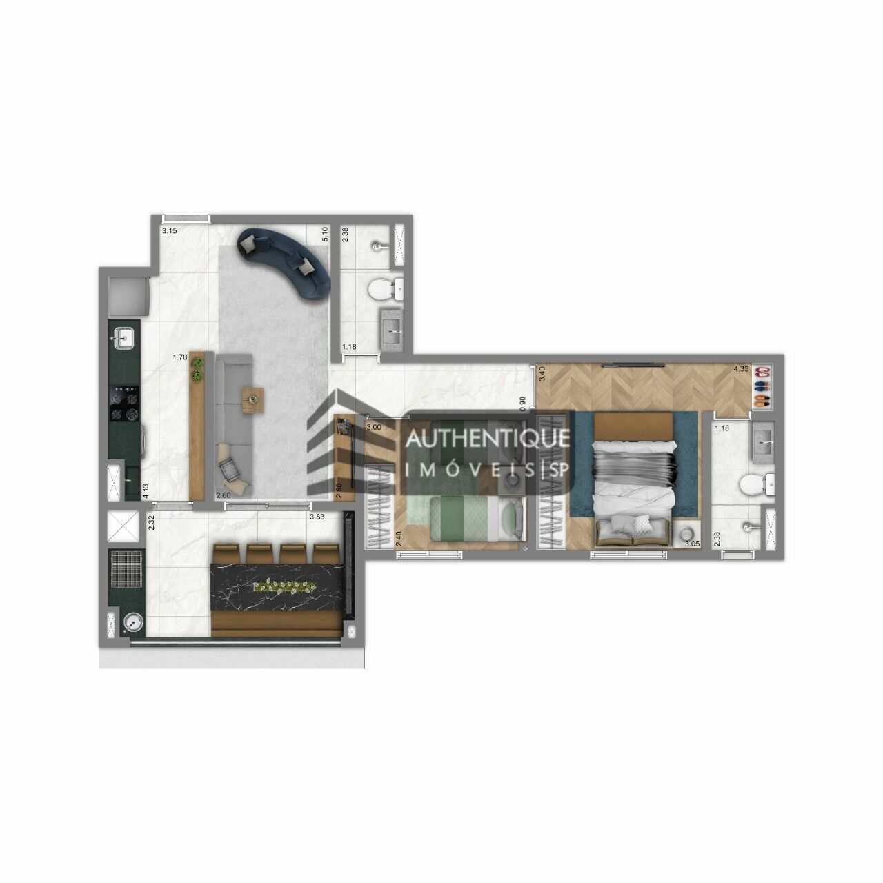 Apartamento à venda com 2 quartos, 67m² - Foto 11