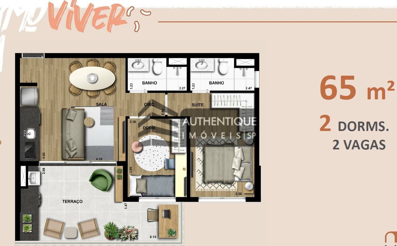 Apartamento à venda com 2 quartos, 65m² - Foto 5