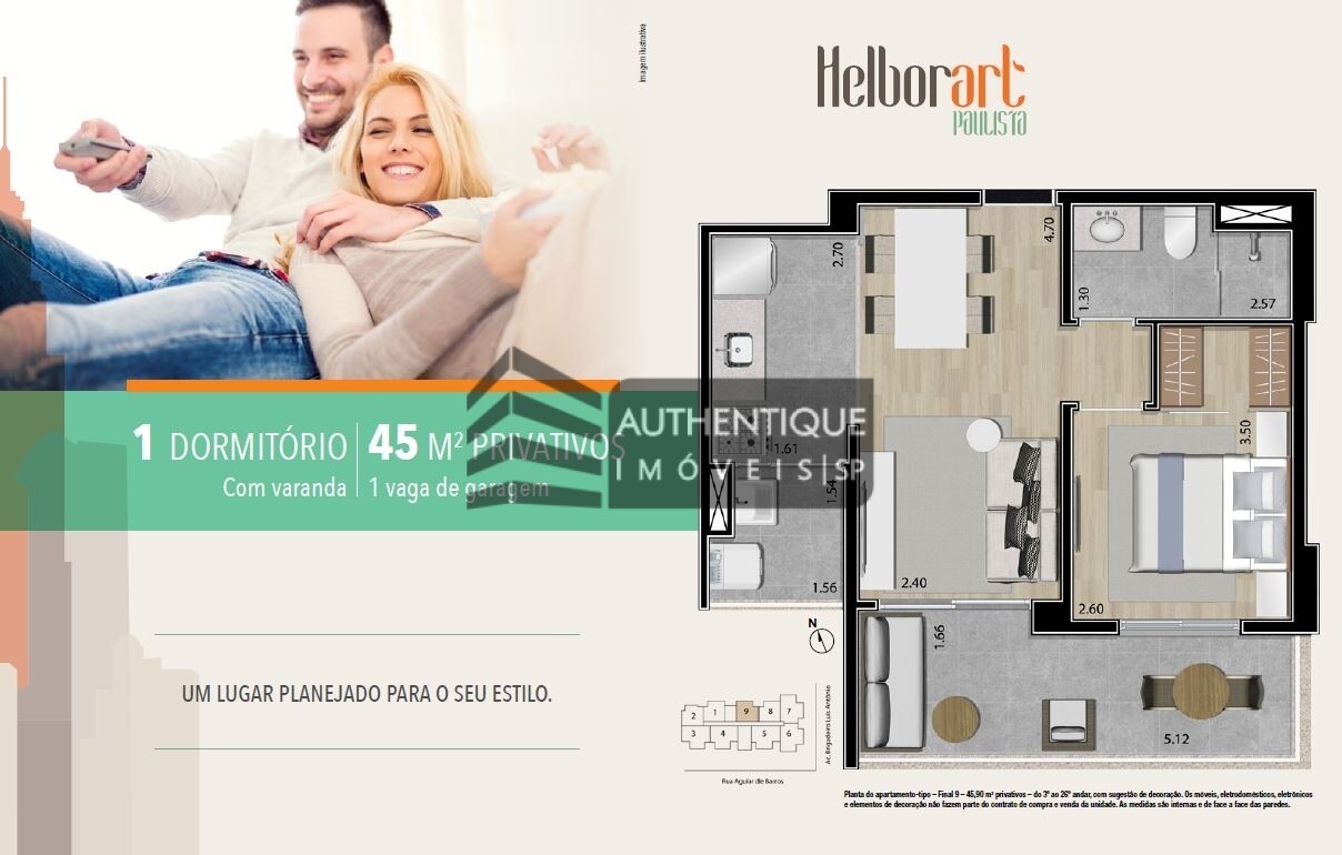 Apartamento à venda com 1 quarto, 45m² - Foto 8