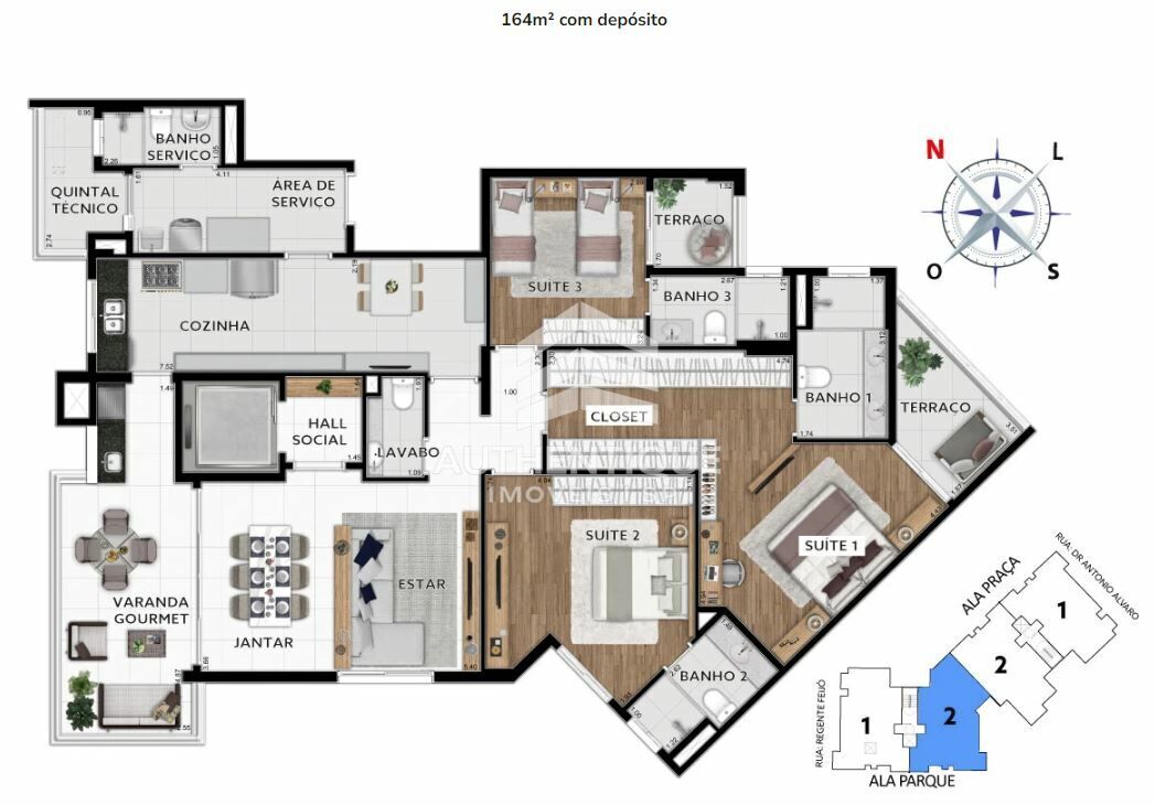Apartamento, 3 quartos, 164 m² - Foto 22