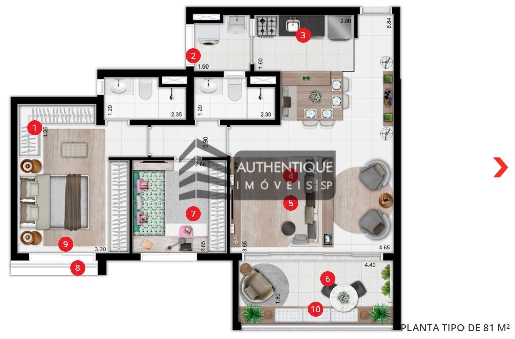 Apartamento à venda com 3 quartos, 81m² - Foto 9