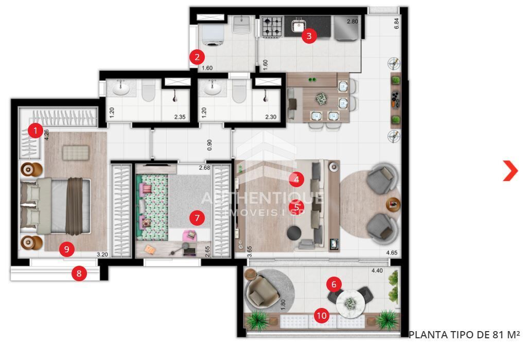 Apartamento, 3 quartos, 81 m² - Foto 9