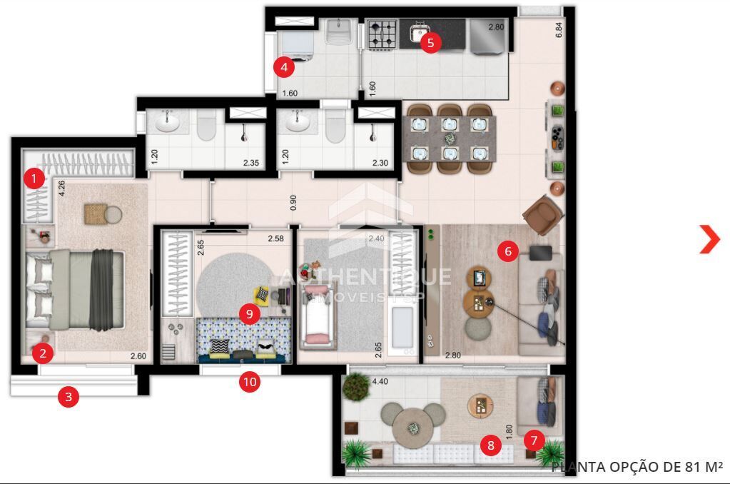 Apartamento, 3 quartos, 81 m² - Foto 7