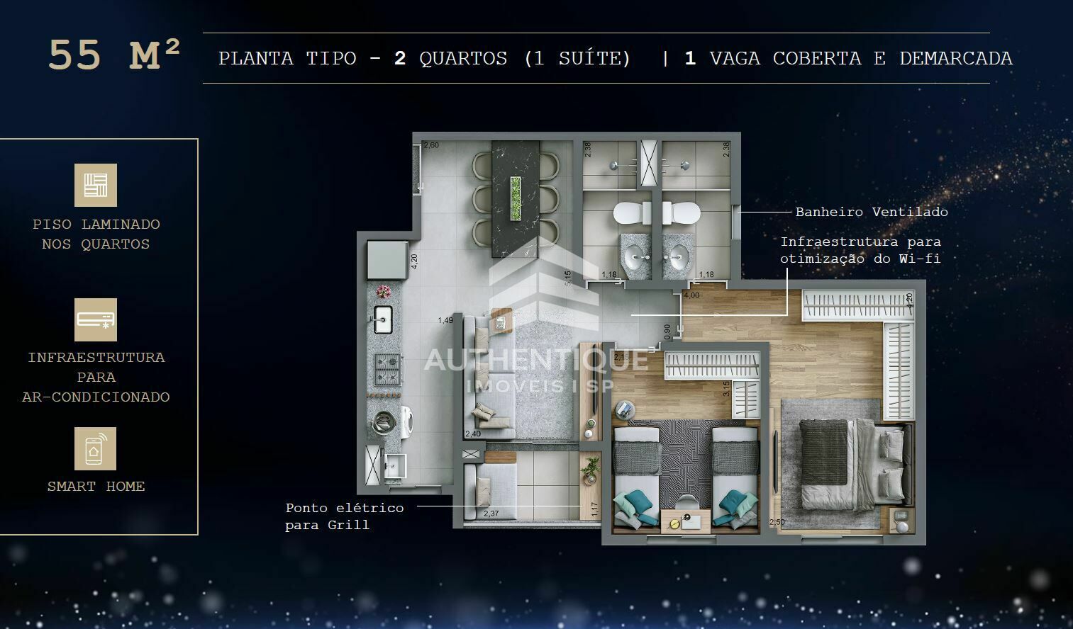 Apartamento, 2 quartos, 55 m² - Foto 6