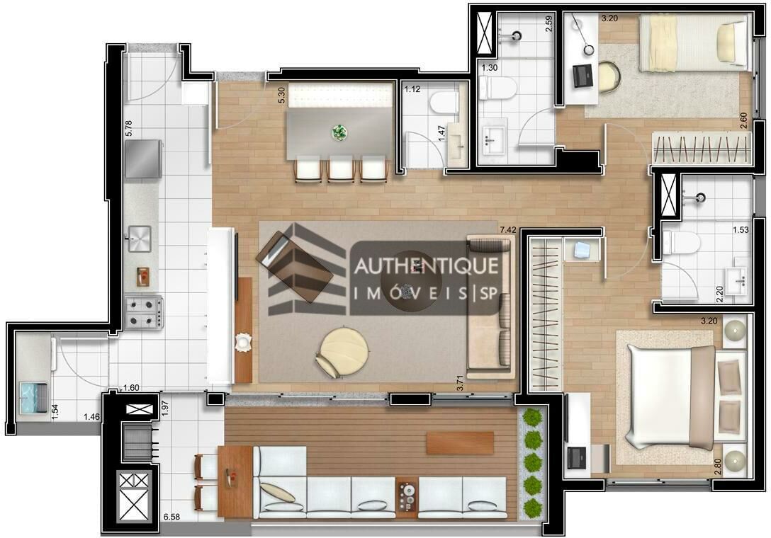 Apartamento à venda com 2 quartos, 115m² - Foto 44