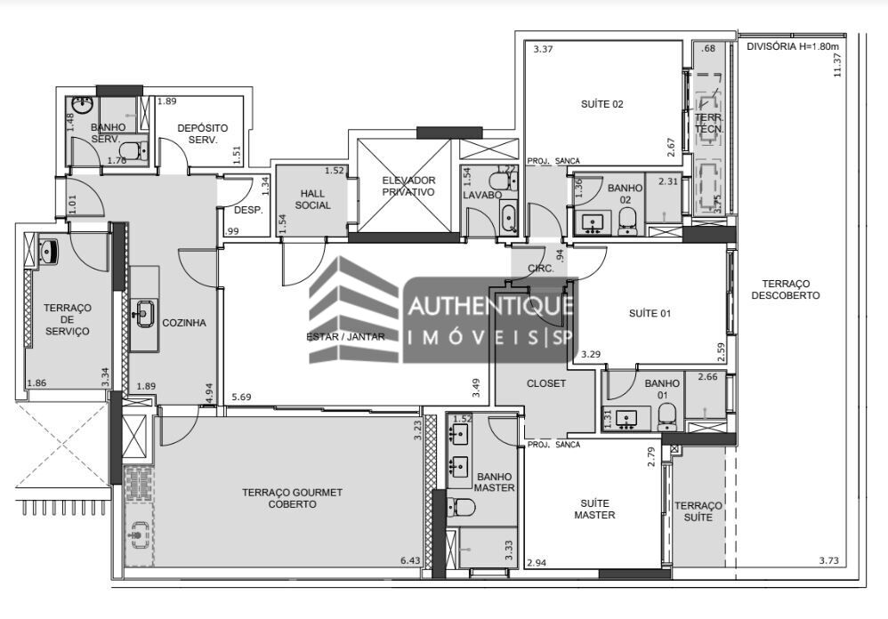 Apartamento à venda com 3 quartos, 200m² - Foto 52