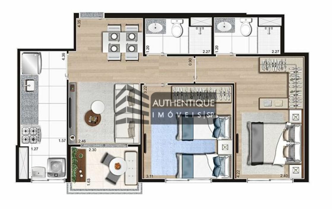 Apartamento à venda com 2 quartos, 56m² - Foto 40