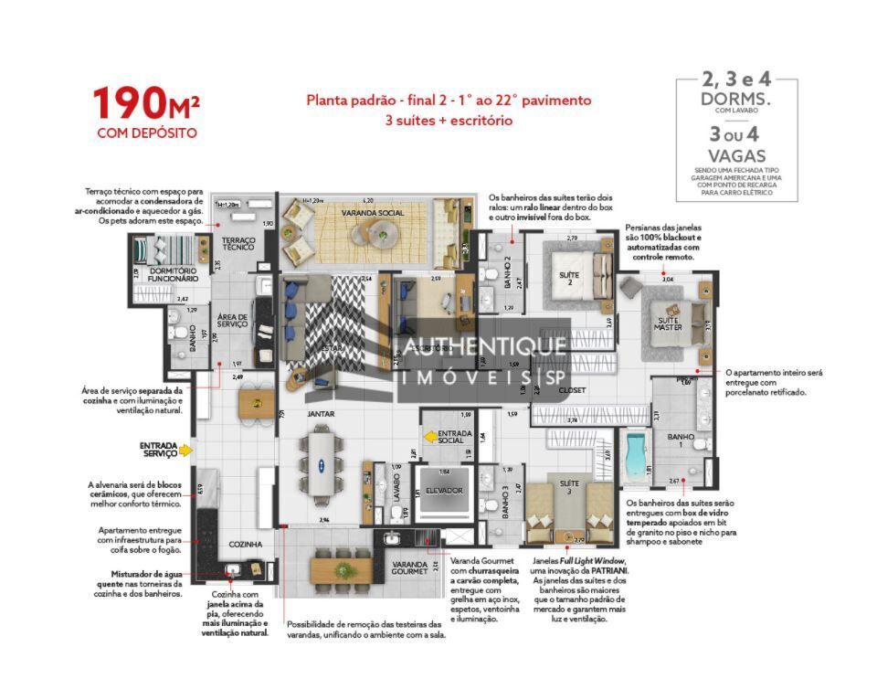 Apartamento à venda com 3 quartos, 190m² - Foto 23