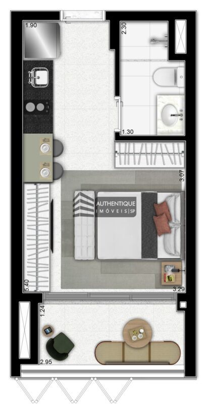 Apartamento à venda com 1 quarto, 46m² - Foto 30