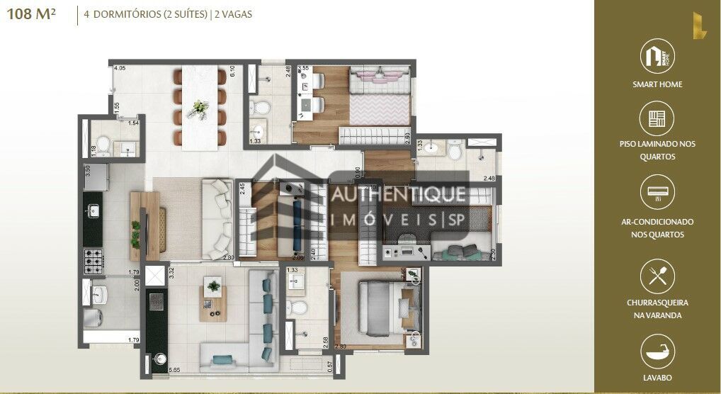 Apartamento à venda com 3 quartos, 108m² - Foto 19