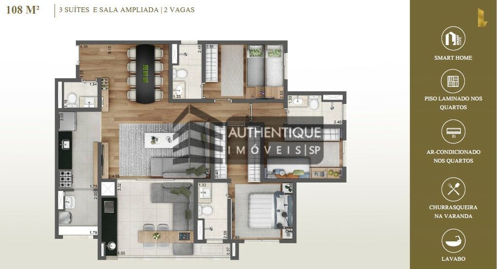 Apartamento à venda com 3 quartos, 108m² - Foto 16