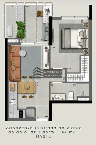 Apartamento à venda com 1 quarto, 41m² - Foto 11