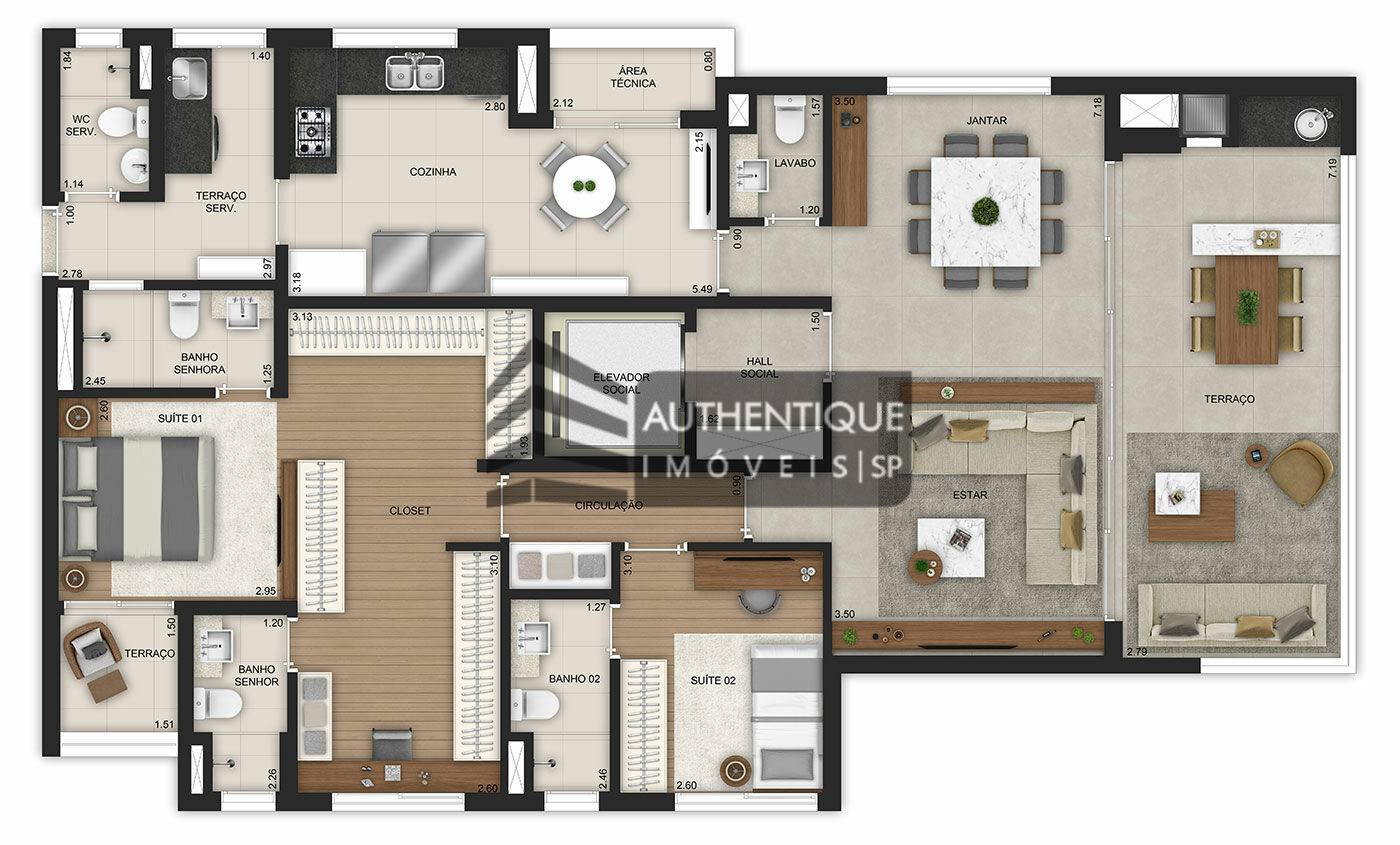 Apartamento à venda com 3 quartos, 141m² - Foto 13