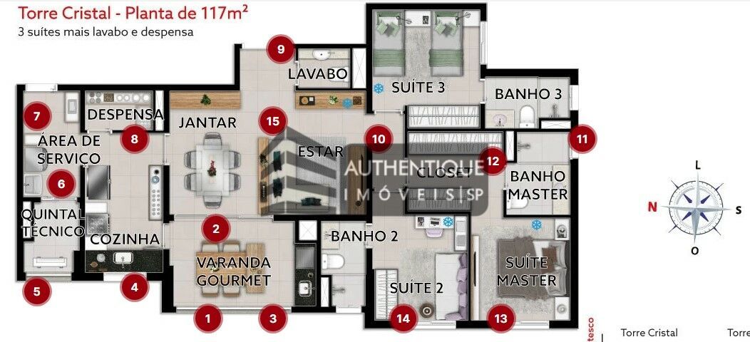 Apartamento à venda com 3 quartos, 117m² - Foto 9