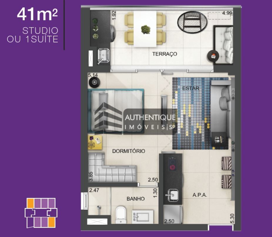 Apartamento à venda com 1 quarto, 42m² - Foto 50