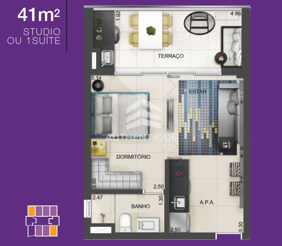 Apartamento, 1 quarto, 42 m² - Foto 50