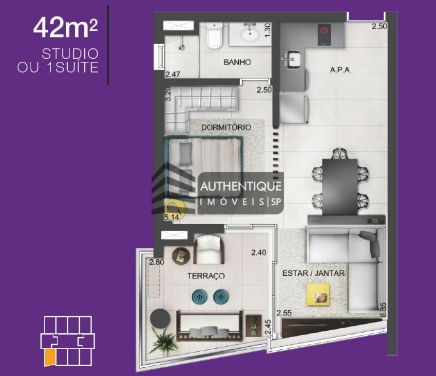 Apartamento à venda com 1 quarto, 42m² - Foto 48