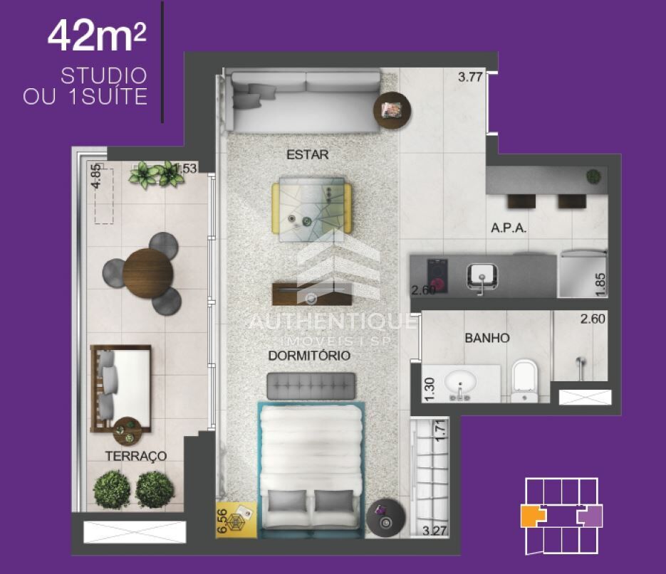 Apartamento, 1 quarto, 42 m² - Foto 49