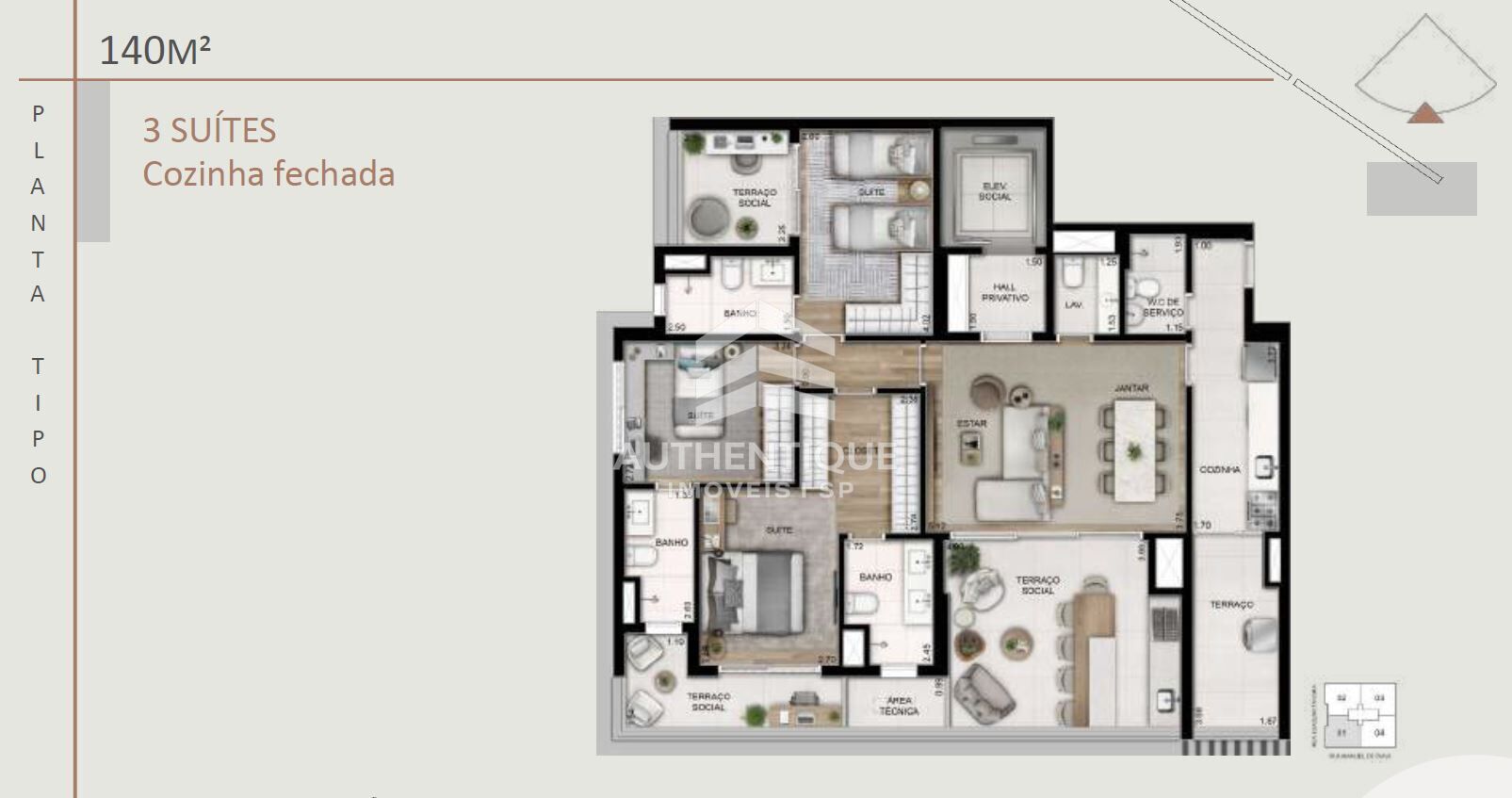 Apartamento, 3 quartos, 140 m² - Foto 53