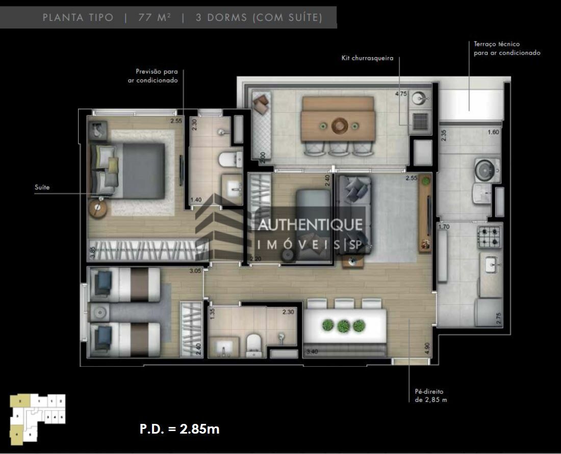 Apartamento à venda com 3 quartos, 77m² - Foto 20