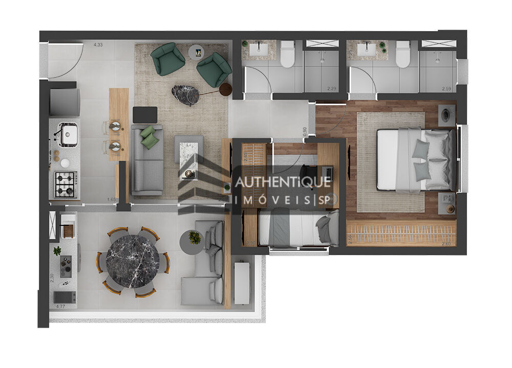 Apartamento à venda com 2 quartos, 59m² - Foto 12