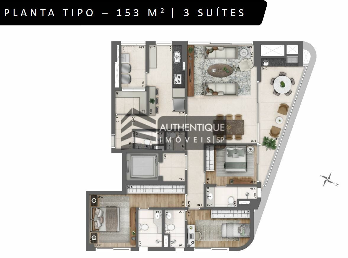 Apartamento à venda com 3 quartos, 153m² - Foto 12