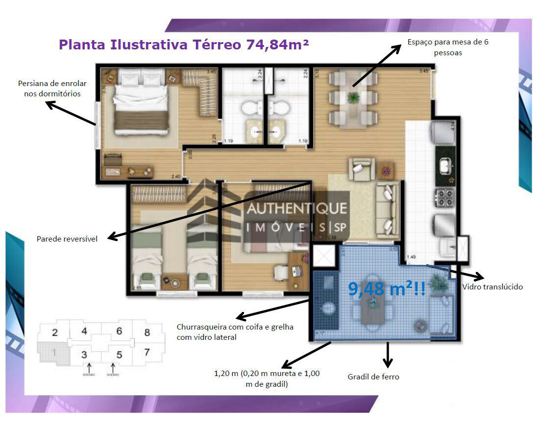 Apartamento à venda com 3 quartos, 75m² - Foto 23