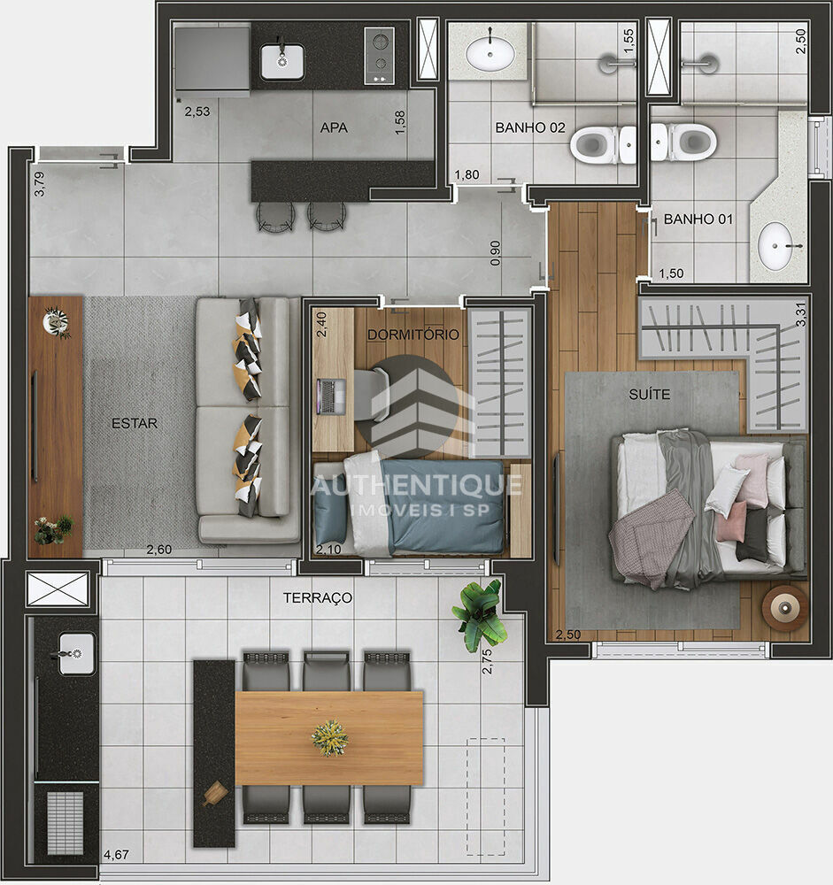 Apartamento, 2 quartos, 57 m² - Foto 24