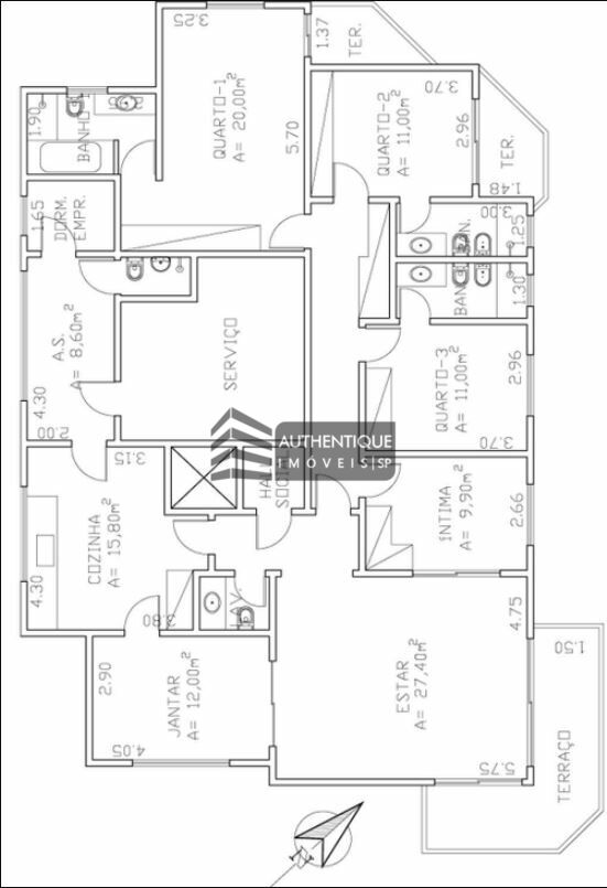 Apartamento à venda com 3 quartos, 200m² - Foto 9