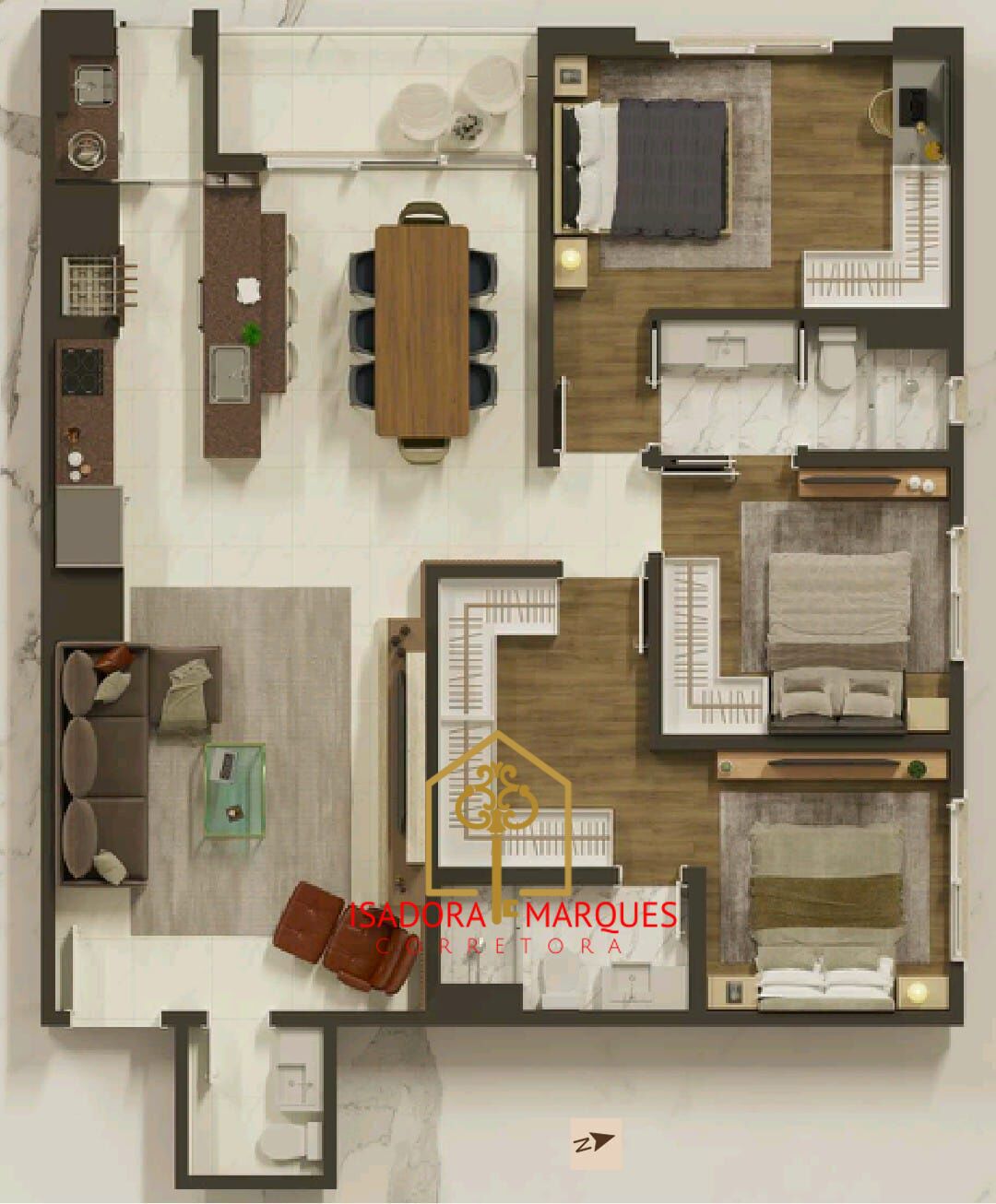 Apartamento de 3 quartos, 101m² no bairro Centro, em Pelotas | Eu Corretor
