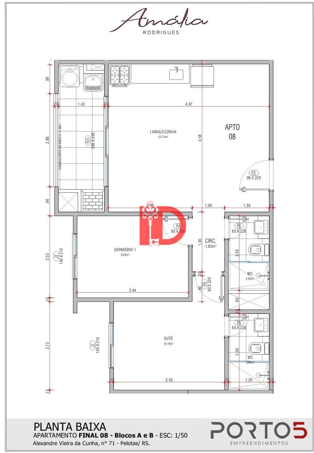 Apartamento de 2 quartos, 62m² no bairro Três Vendas, em Pelotas | Eu Corretor