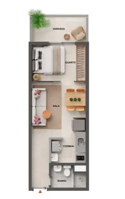 Apartamento à venda com 1 quarto, 34m² - Foto 7