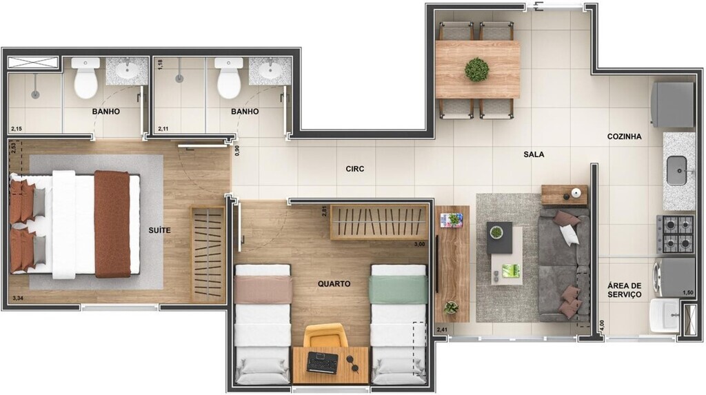 Apartamento à venda com 3 quartos, 59m² - Foto 23