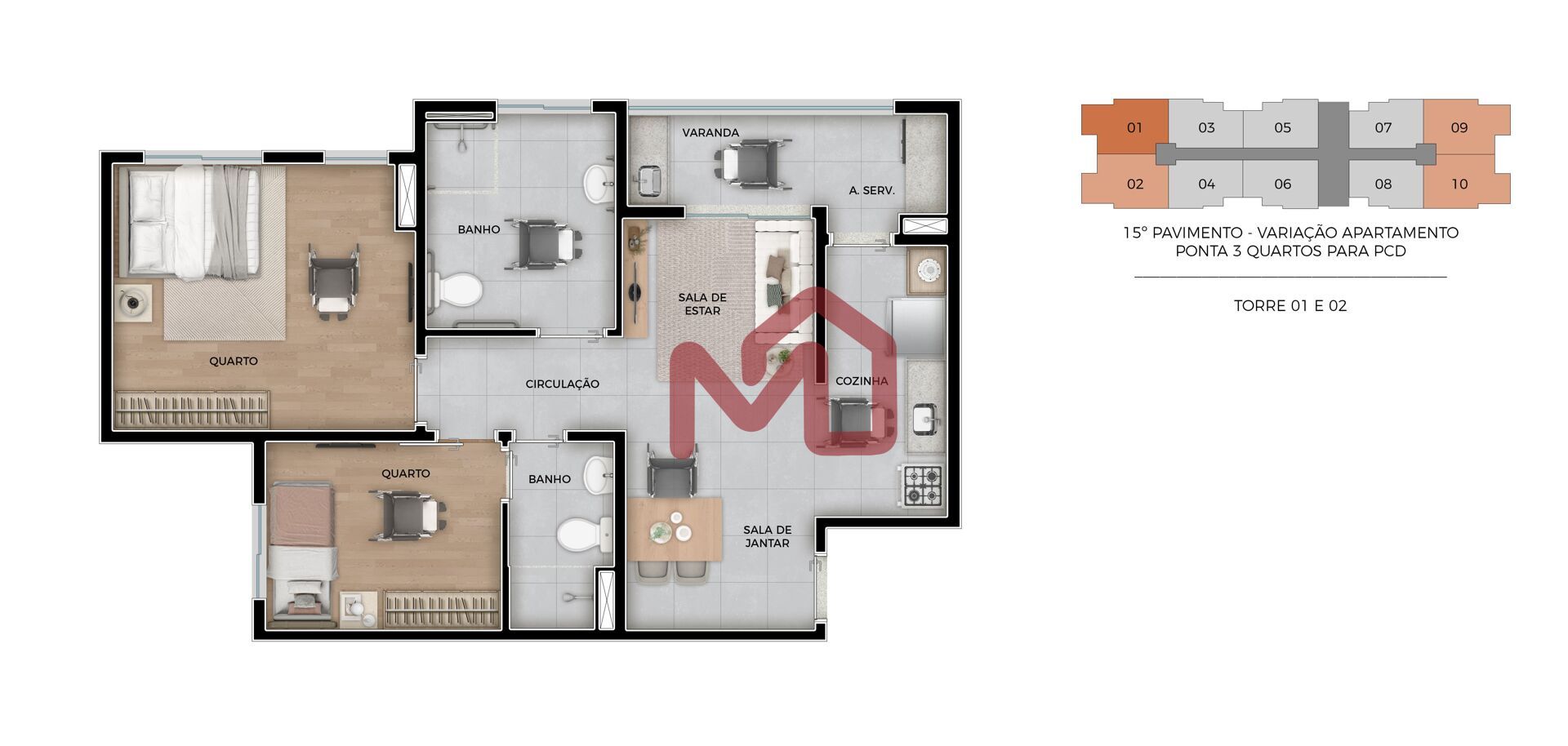 Apartamento, 2 quartos, 54 m² - Foto 9