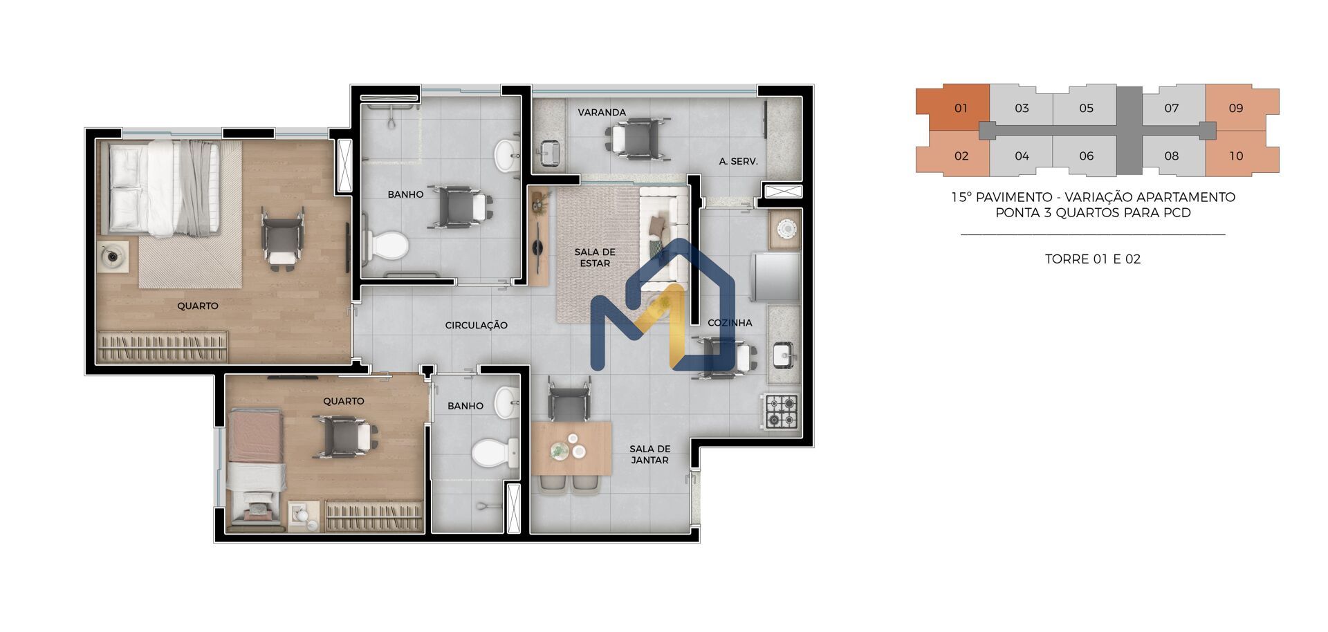 Apartamento, 2 quartos, 54 m² - Foto 9