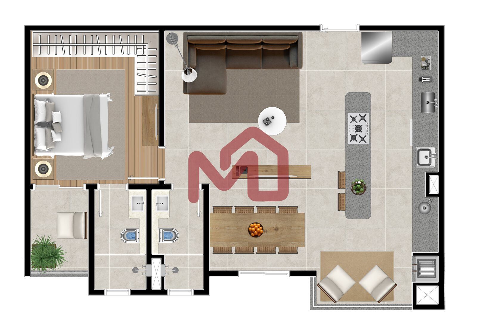 Apartamento, 1 quarto, 62 m² - Foto 36