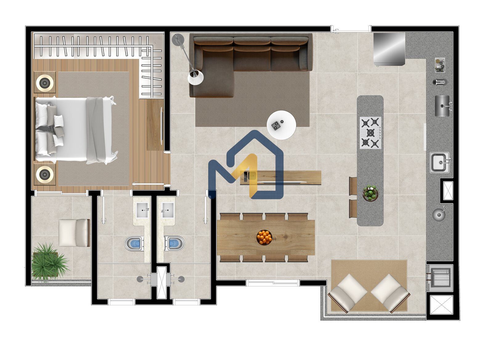 Apartamento, 1 quarto, 62 m² - Foto 36