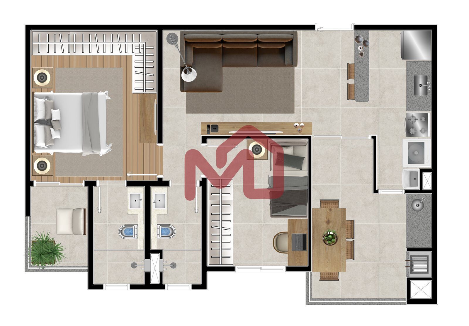 Apartamento, 1 quarto, 62 m² - Foto 35