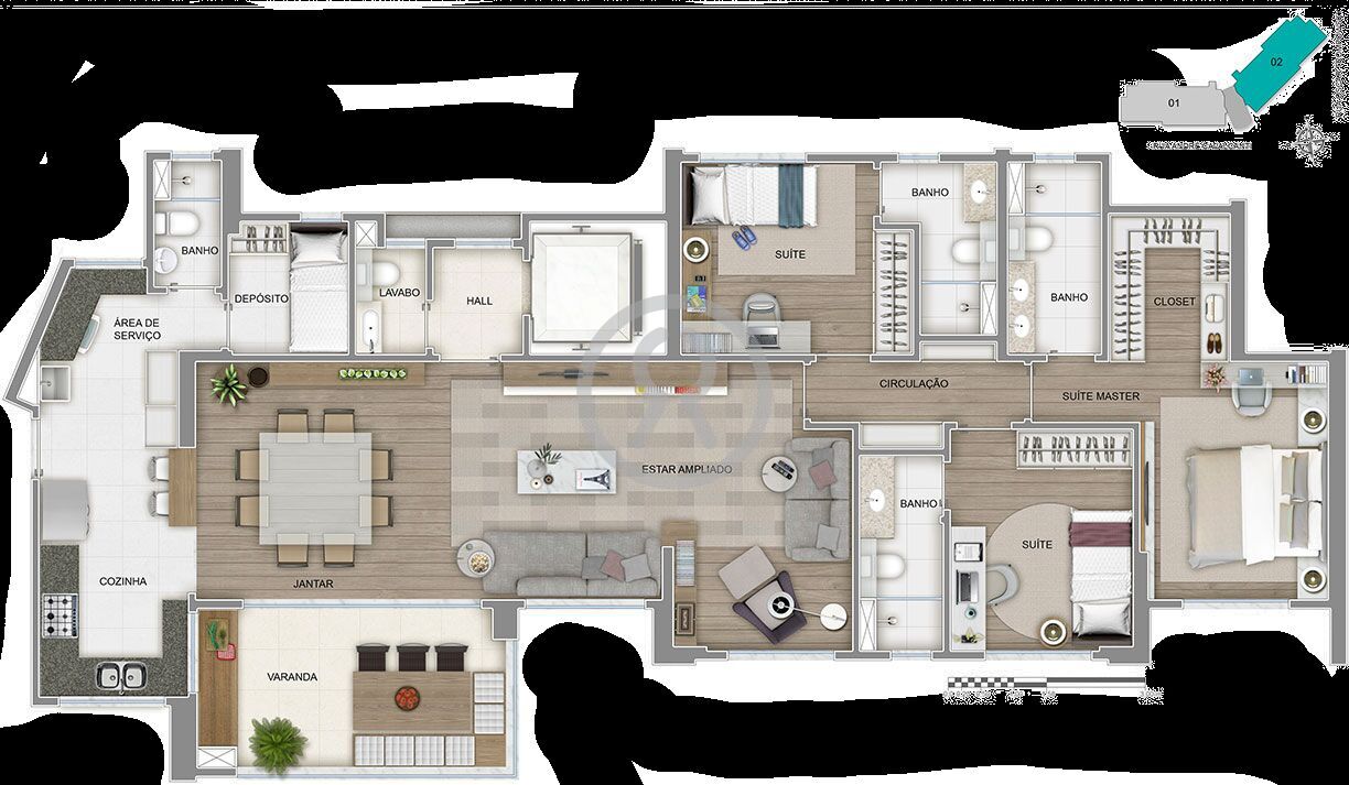 Apartamento para alugar com 4 quartos, 141m² - Foto 25