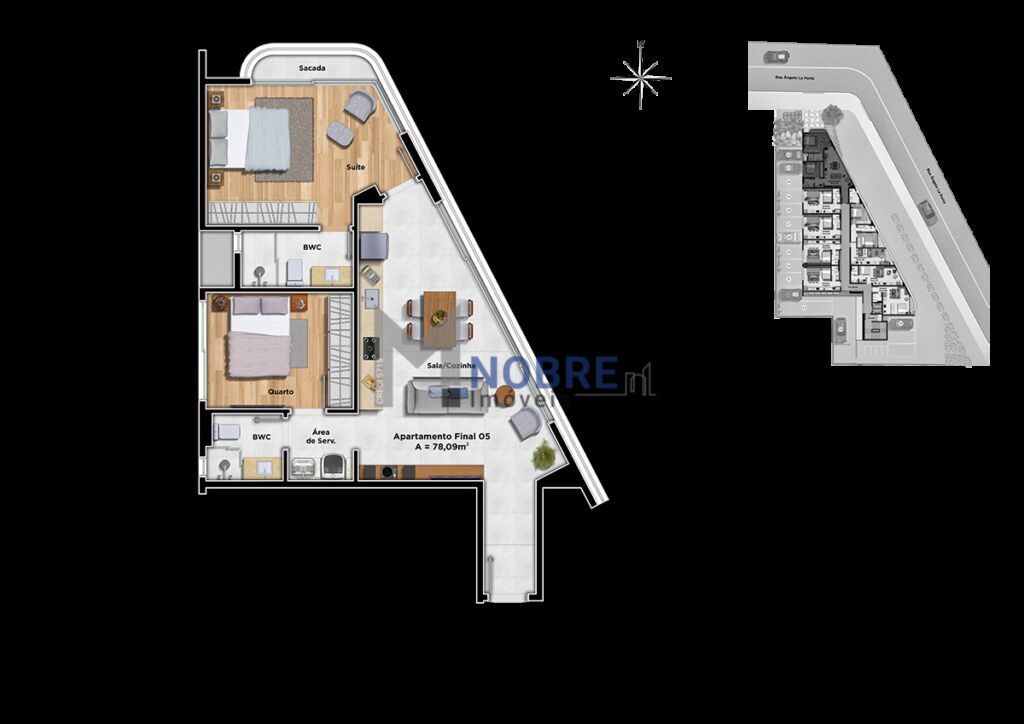 Apartamento à venda com 2 quartos, 69m² - Foto 6