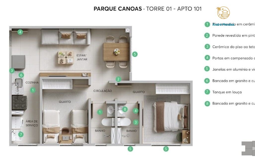 Apartamento, 2 quartos, 43 m² - Foto 7
