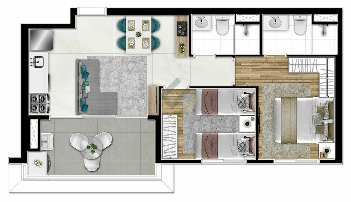 Apartamento à venda com 2 quartos, 49m² - Foto 24