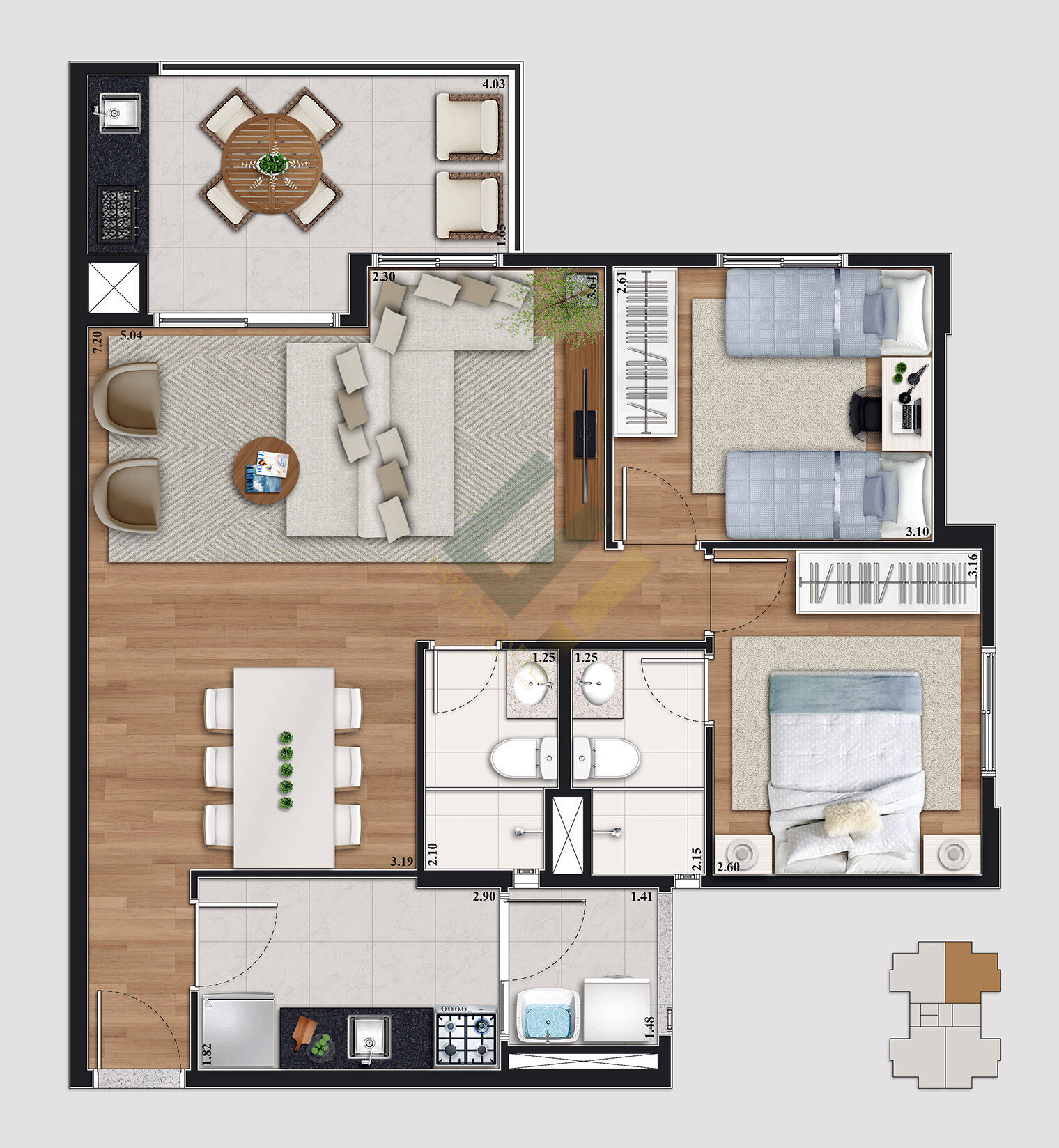 Apartamento à venda com 3 quartos, 76m² - Foto 29