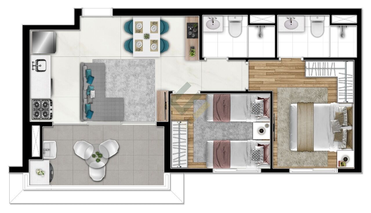 Apartamento à venda com 3 quartos, 68m² - Foto 3