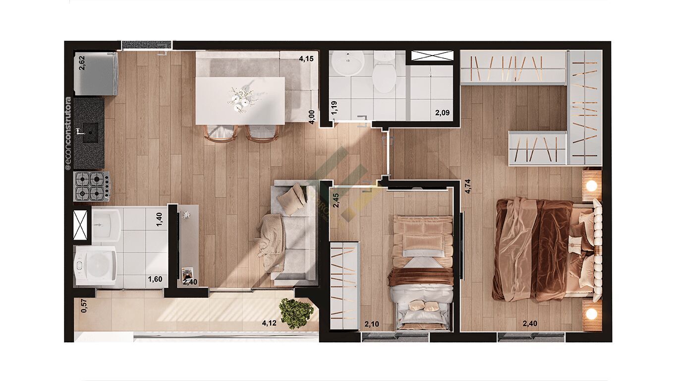 Apartamento, 2 quartos, 45 m² - Foto 6