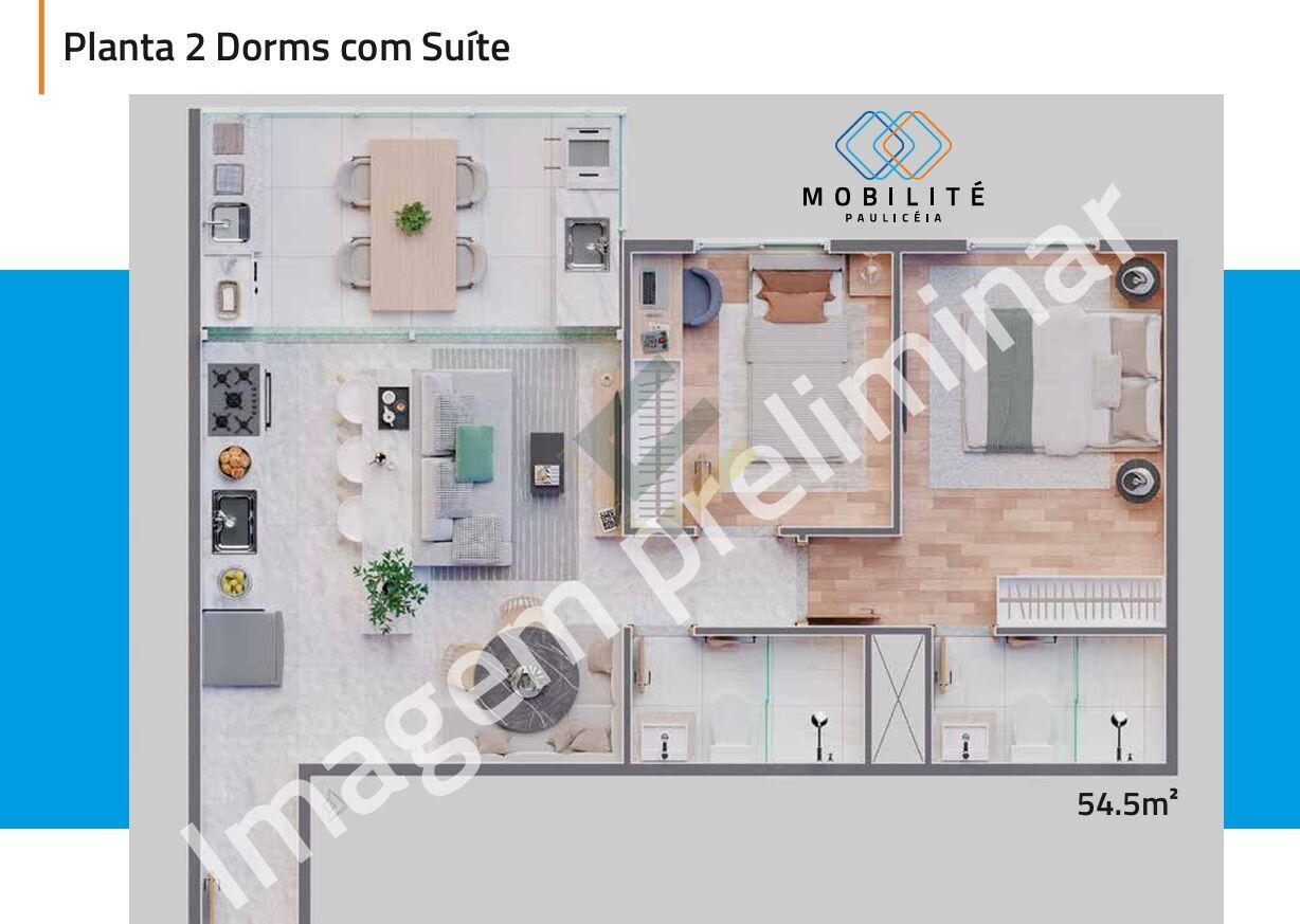 Apartamento à venda com 2 quartos, 54m² - Foto 2