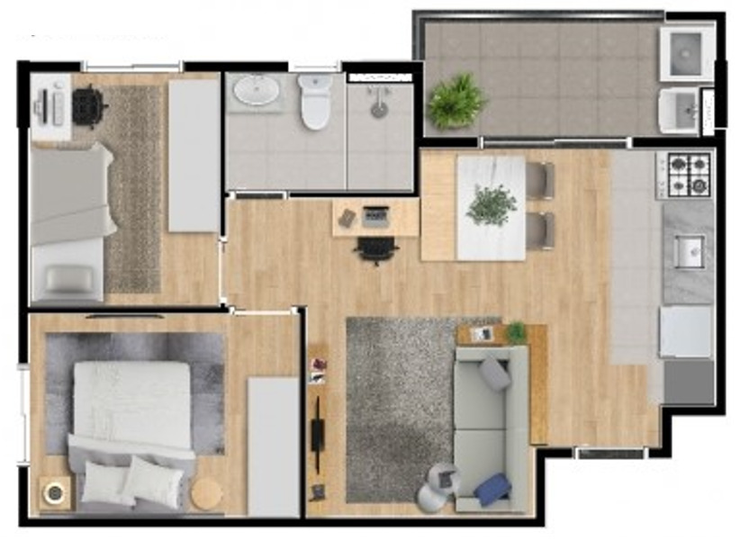 Apartamento à venda com 2 quartos, 47m² - Foto 10