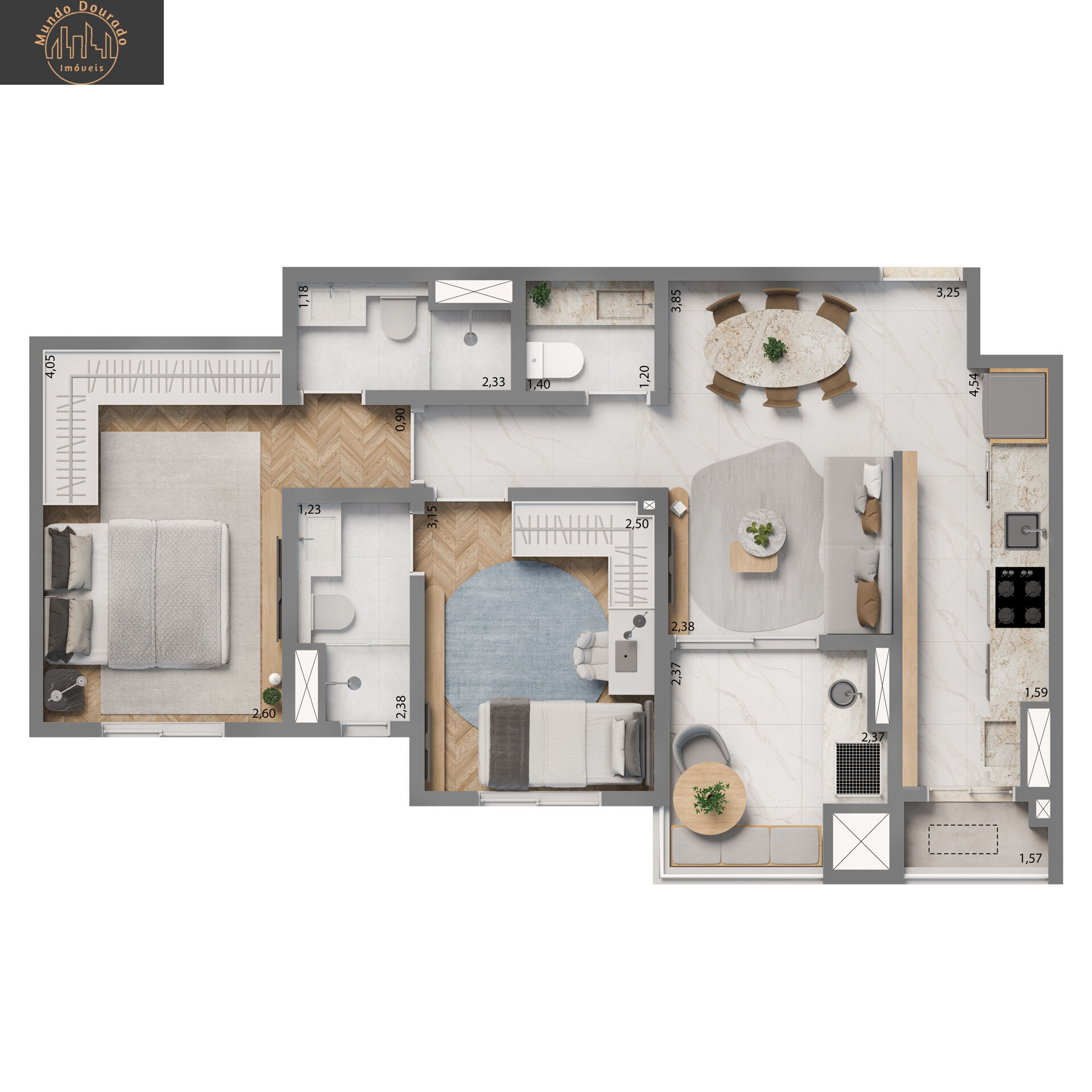 Apartamento à venda com 2 quartos, 61m² - Foto 4