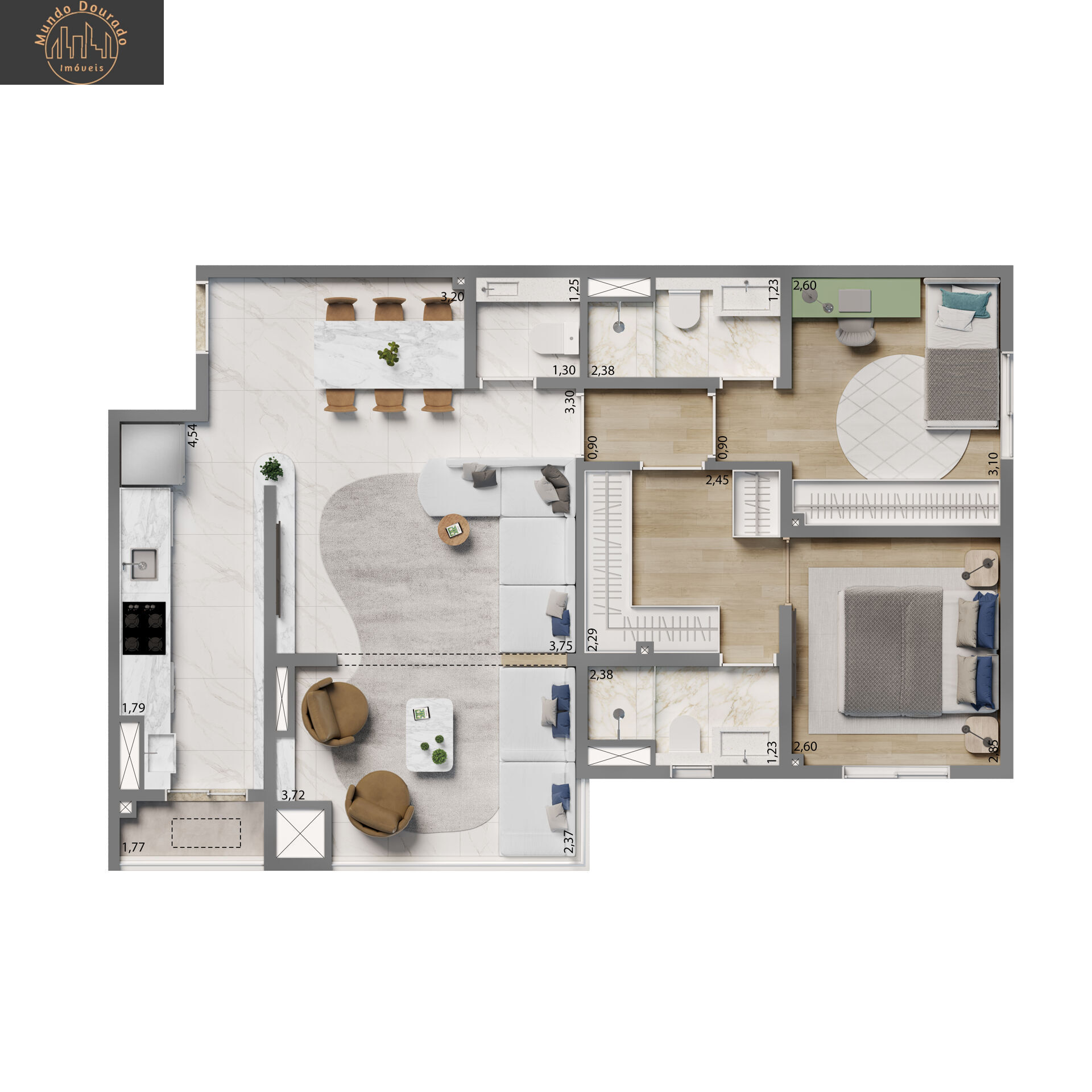 Apartamento à venda com 2 quartos, 74m² - Foto 4